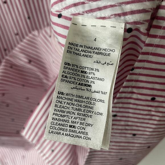 Chico’s Size XXL Pin Striped red white buttondown - Picture 8 of 10